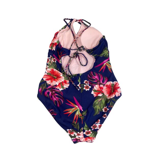 Kona Sol Women's Multicolored Floral One Piece Swimsuit Sz L - Picture 5 of 7